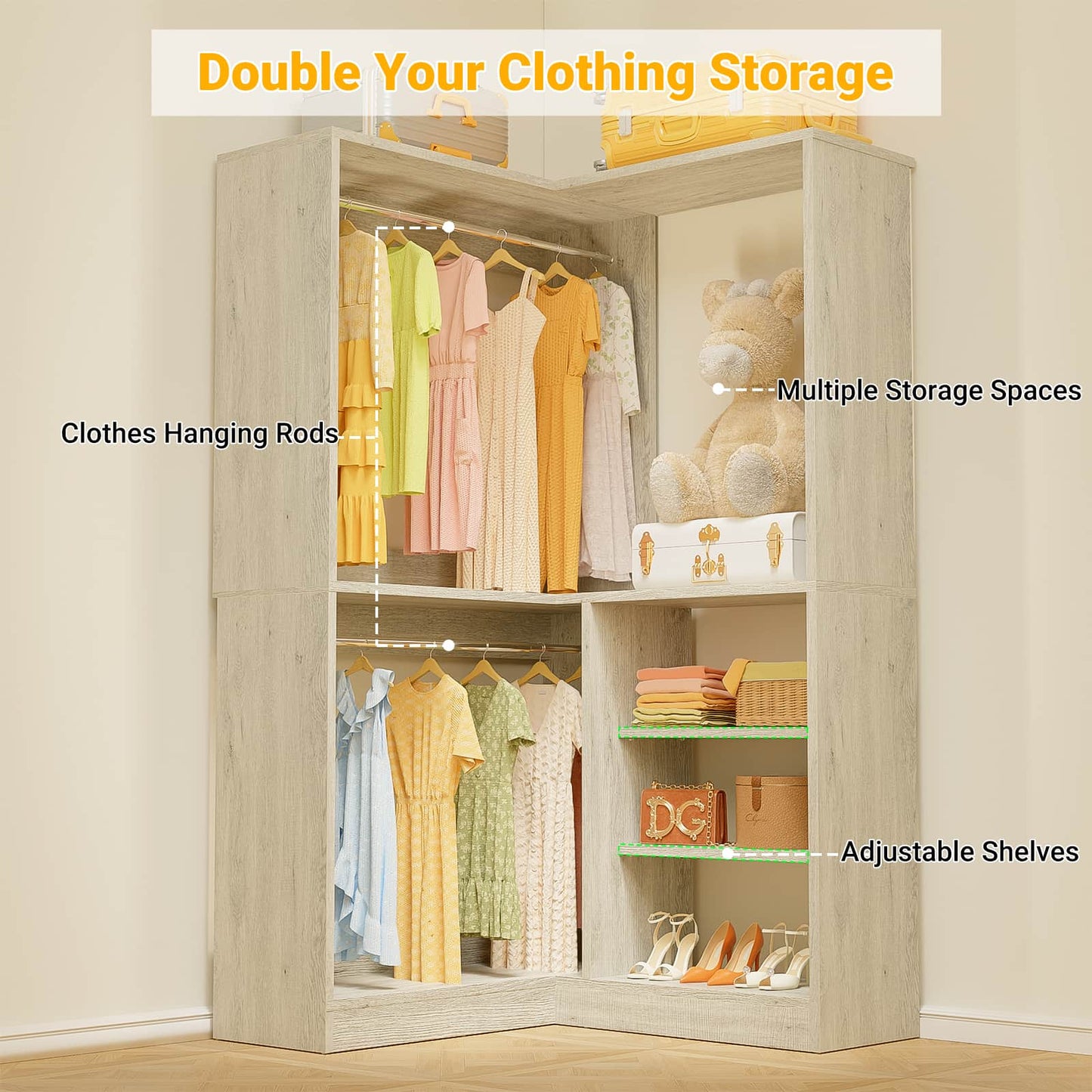 Homieasy Corner Closet System