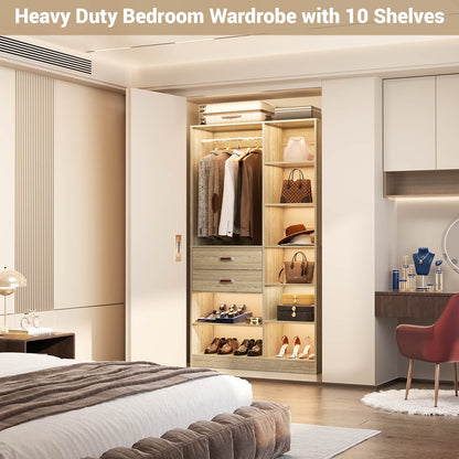 40 Inches Freestanding Closet System with 10 Shelves