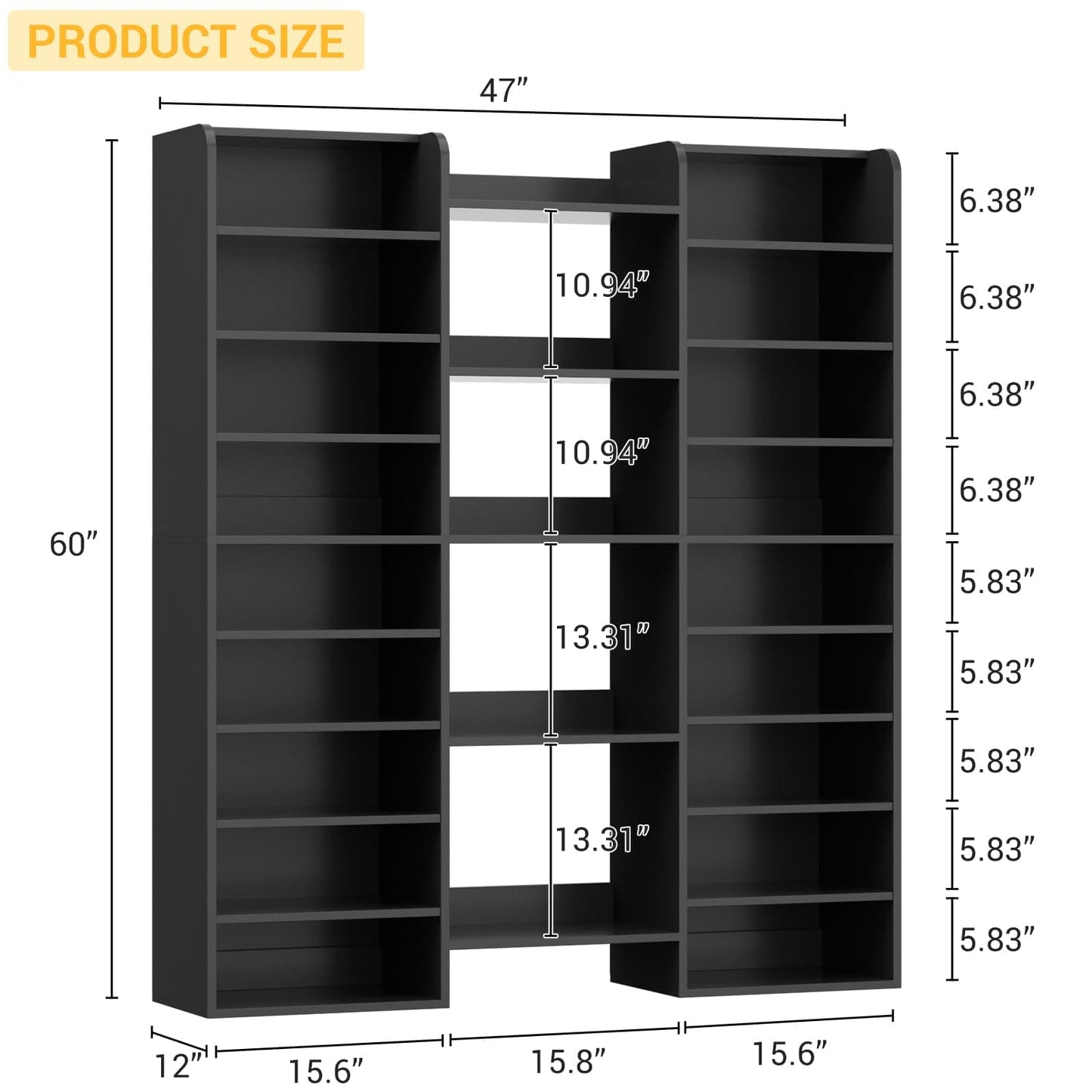 14-Tier Shoe Organizer - Holds 46+ Pairs, 22-Cubby Space-Saving Shoe Cabinet for Entryway, Hallway, Bedroom