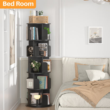 Rotating Bookshelf, 360 Display Wood Spinning Bookshelf Tower
