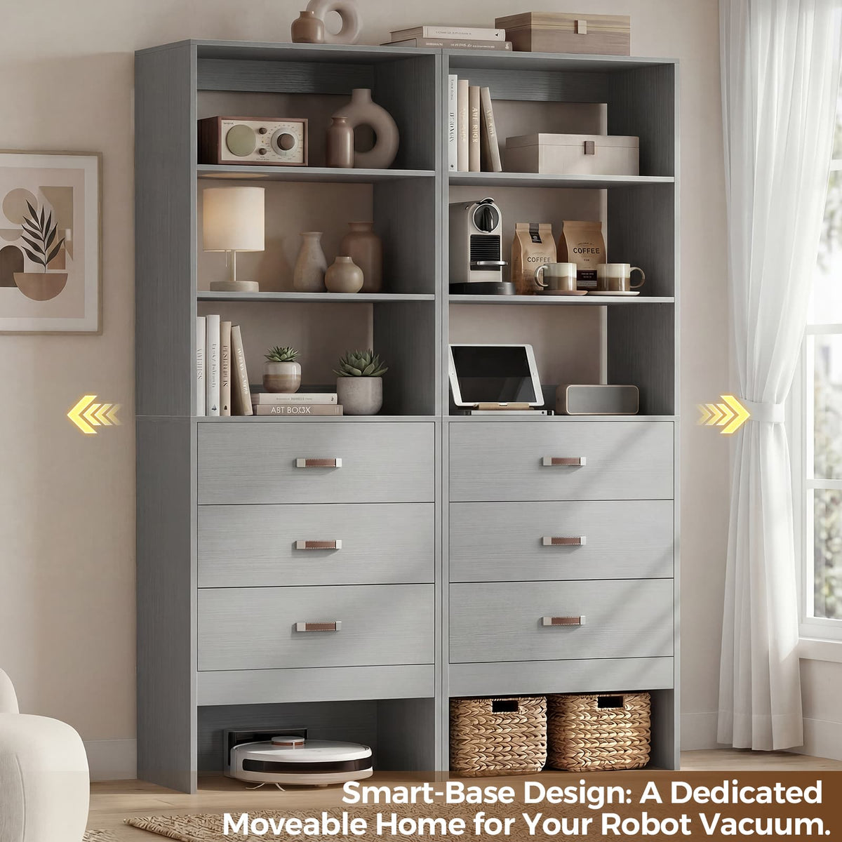 1.8FT Closet System with Leather Handles for Small Space