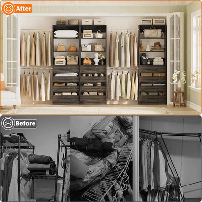 12-Drawer Customizable L-Shaped Closet System