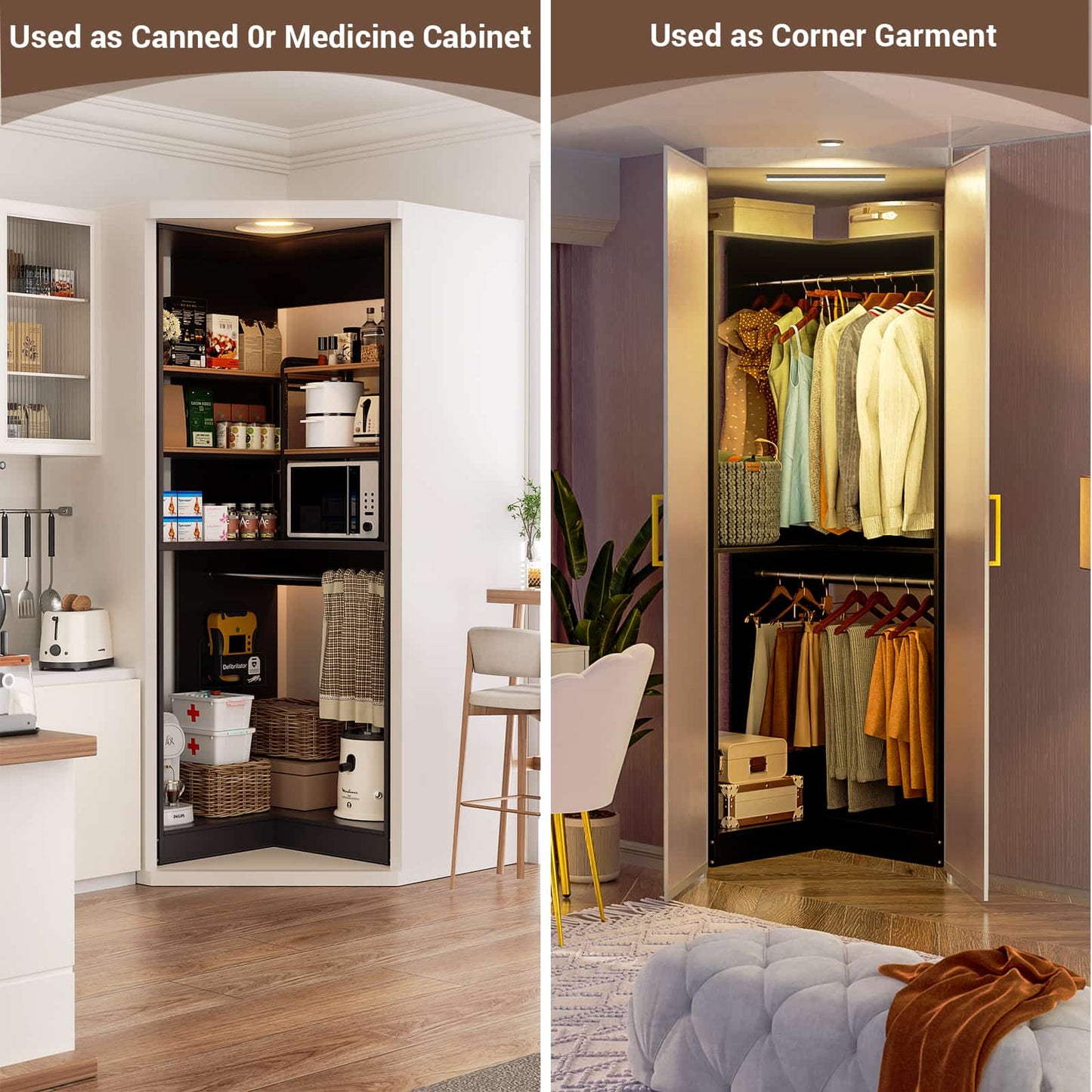 32 Inches Corner Closet System