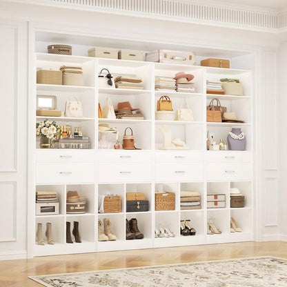 2-Pack 22" Closet System with Drawers, Stackable Wardrobe Storage Units for Small Spaces & Walk-in Closets