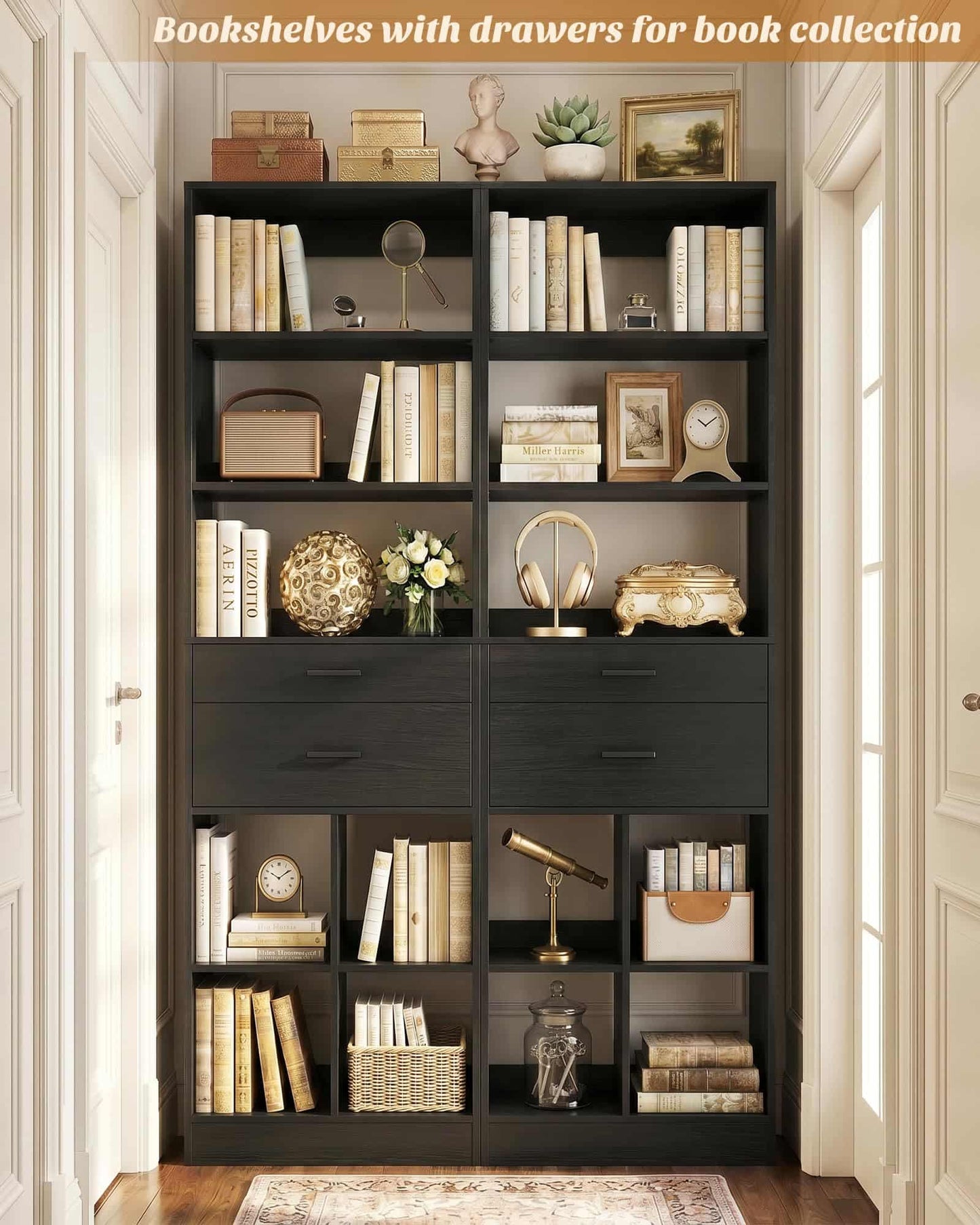 2-Pack 22" Closet System with Drawers, Stackable Wardrobe Storage Units for Small Spaces & Walk-in Closets