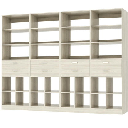4-Pack 22" Closet System with Drawers, Customizable Walk-in Closet Organizer Set for Bedroom & Dressing Room