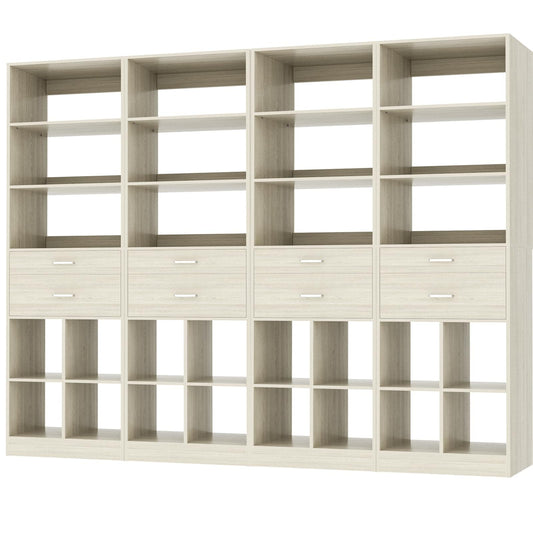 4-Pack 22" Closet System with Drawers, Customizable Walk-in Closet Organizer Set for Bedroom & Dressing Room
