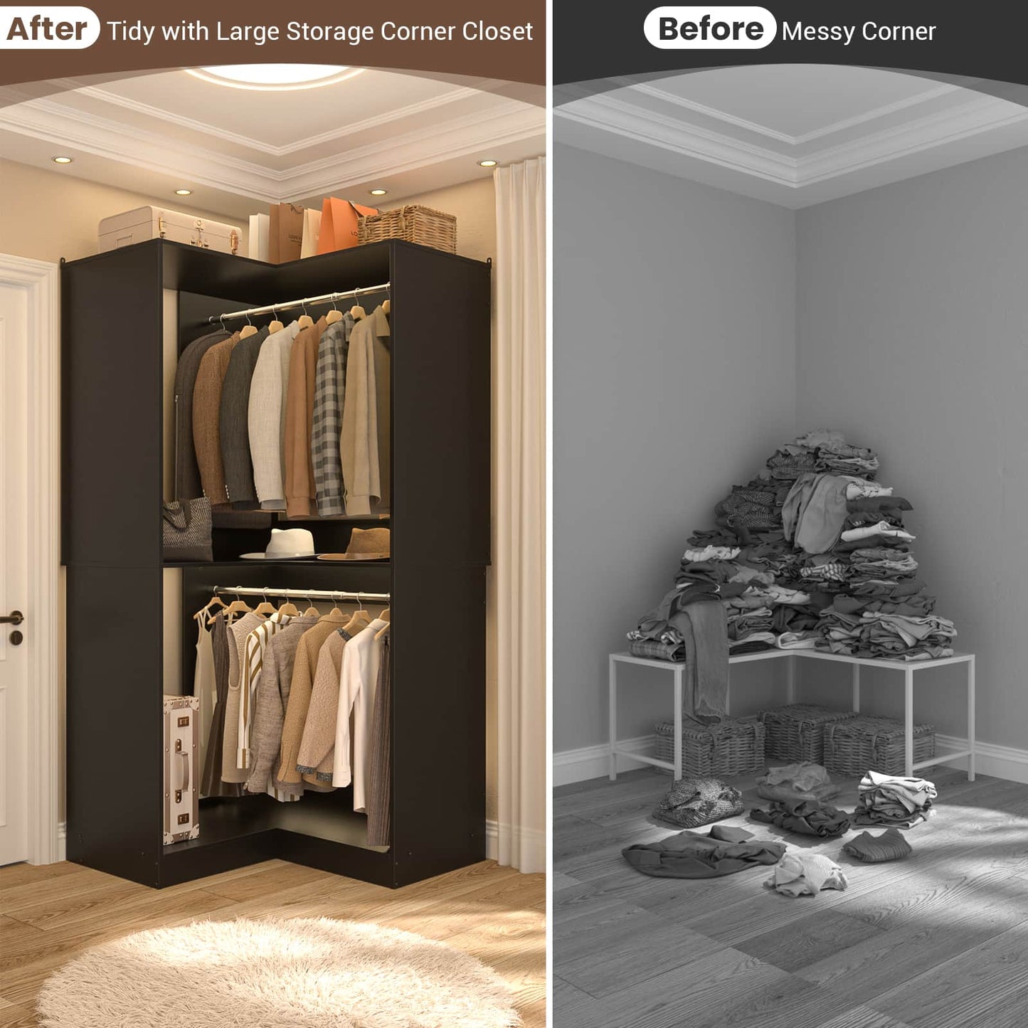 32 Inches Corner Closet System