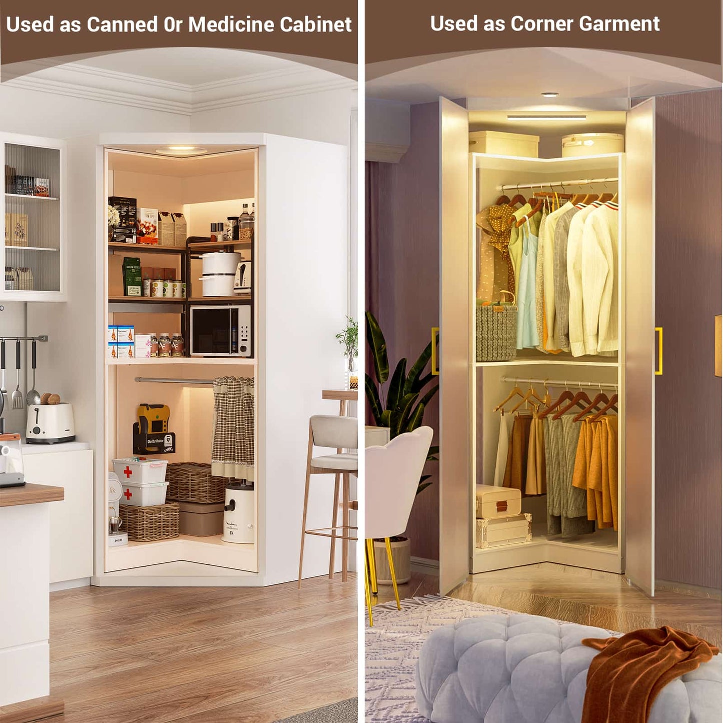 32 Inches Corner Closet System