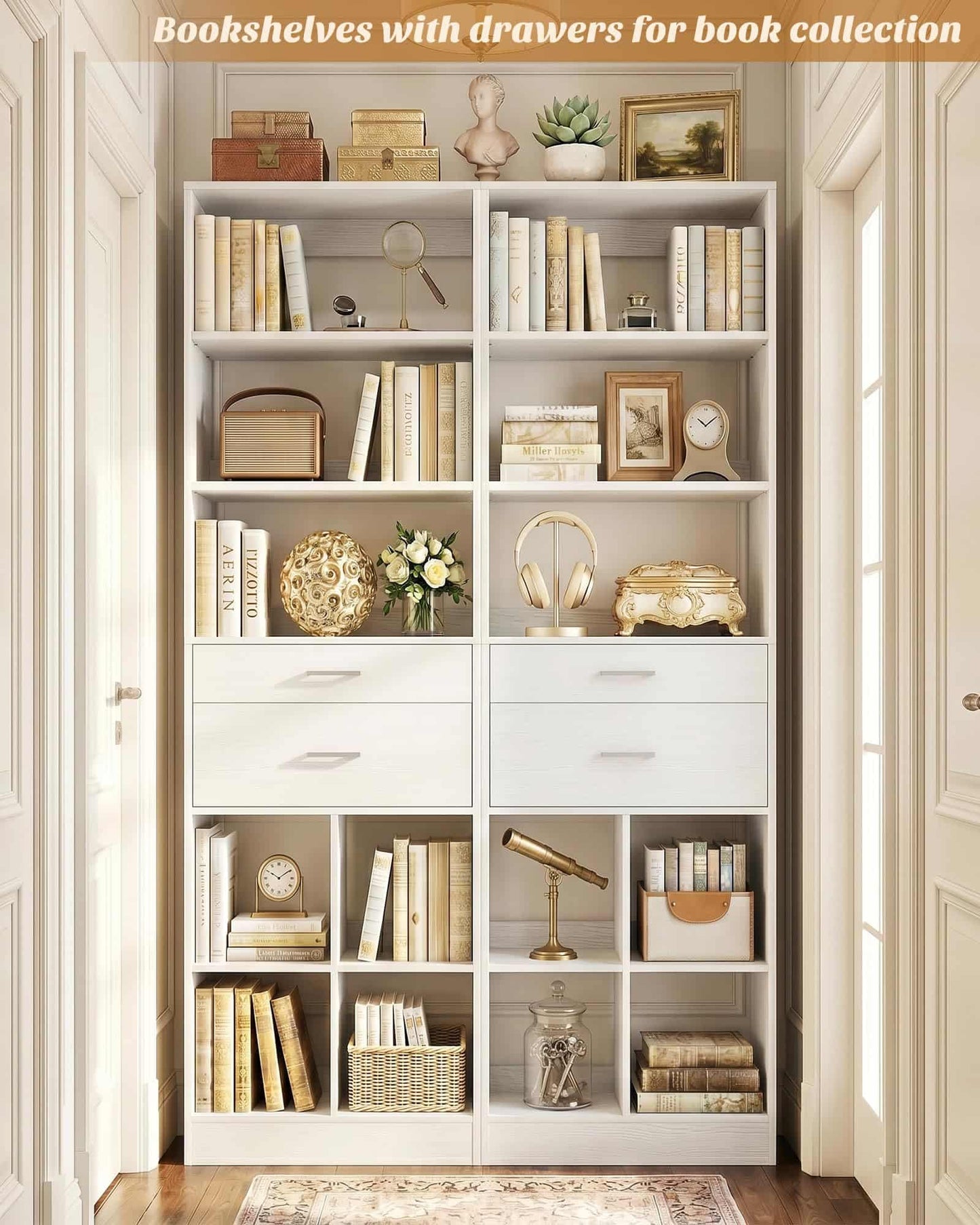 2-Pack 22" Closet System with Drawers, Stackable Wardrobe Storage Units for Small Spaces & Walk-in Closets