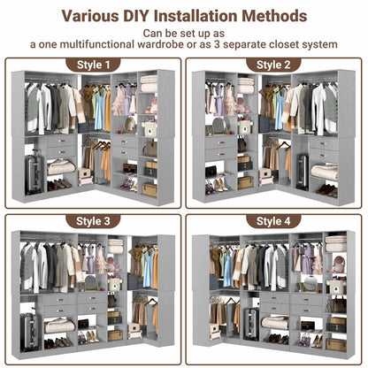 Freestanding Closet System with 3 Sets