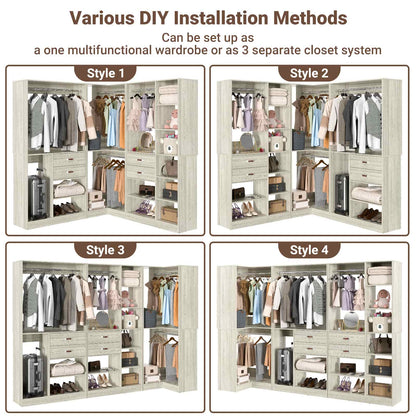 Freestanding Closet System with 3 Sets