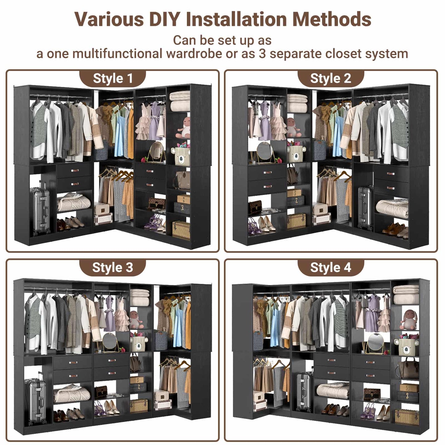 Freestanding Closet System with 3 Sets