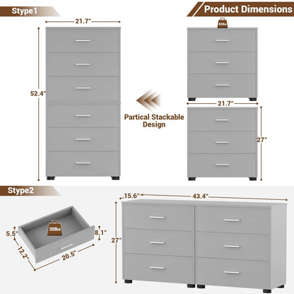 2-Pack Stackable Large Walk-in Closet Drawer System, Heavy-Duty Storage Organizer for Bedroom, Living Room & Closet