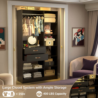 40 Inches Freestanding Closet System with 10 Shelves