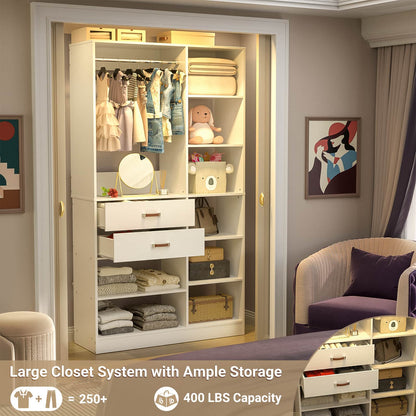 40 Inches Freestanding Closet System with 10 Shelves