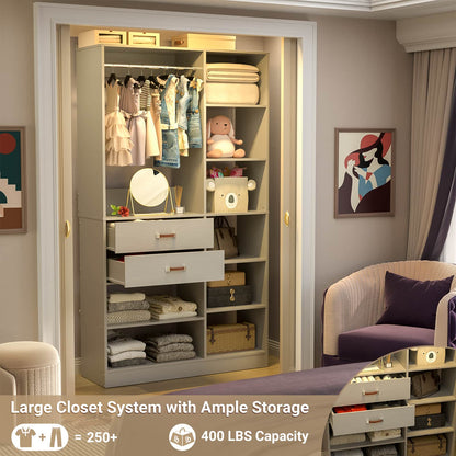 40 Inches Freestanding Closet System with 10 Shelves