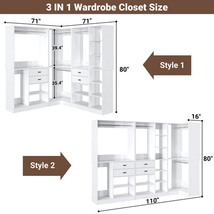 Freestanding Closet System with 3 Sets