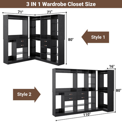 Freestanding Closet System with 3 Sets