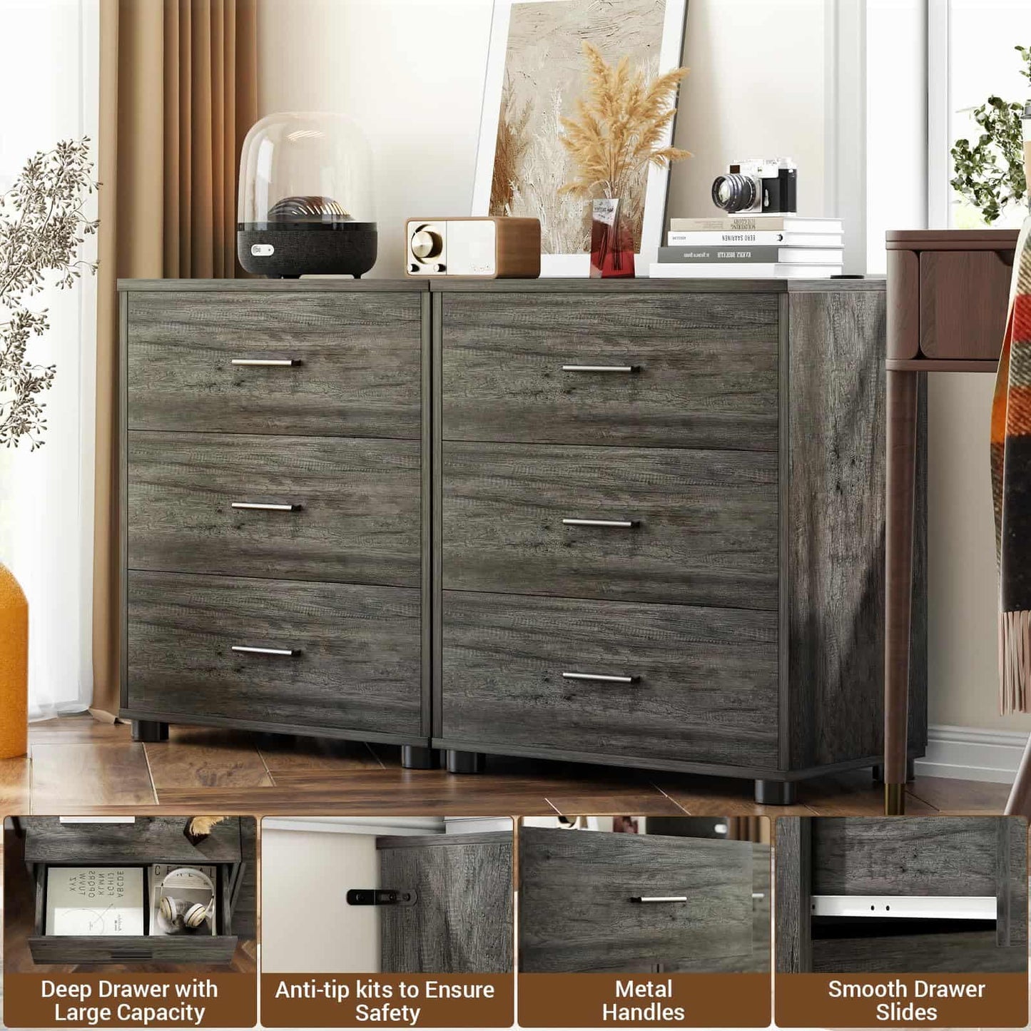 2-Pack Stackable Large Walk-in Closet Drawer System, Heavy-Duty Storage Organizer for Bedroom, Living Room & Closet