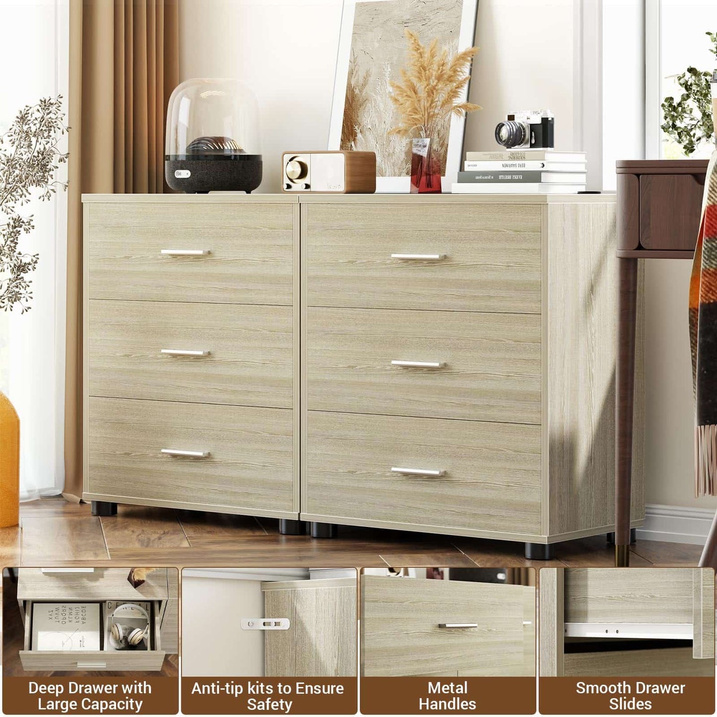 2-Pack Stackable Large Walk-in Closet Drawer System, Heavy-Duty Storage Organizer for Bedroom, Living Room & Closet