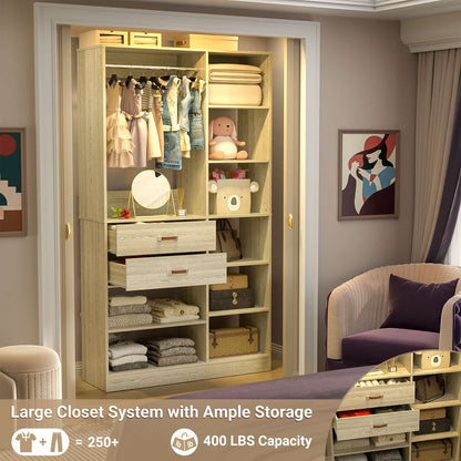 40 Inches Freestanding Closet System with 10 Shelves