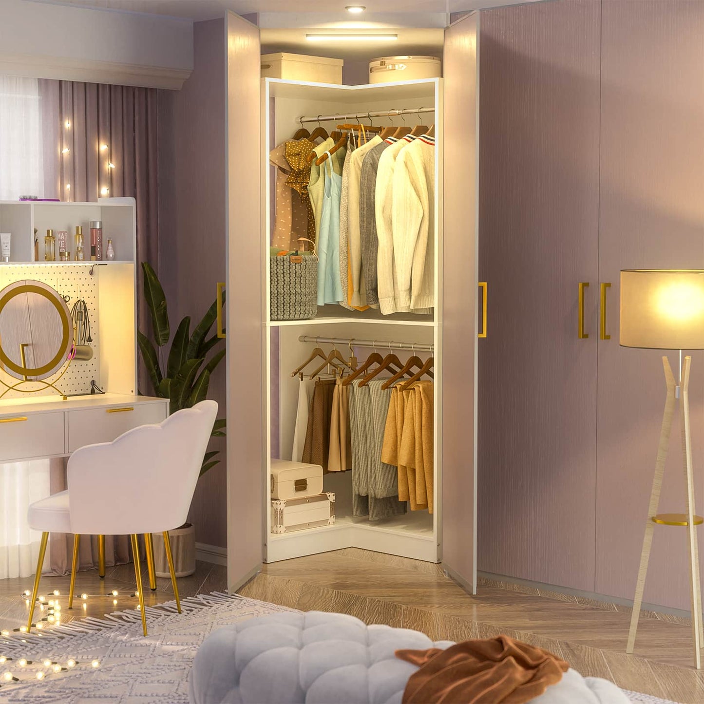 32 Inches Corner Closet System