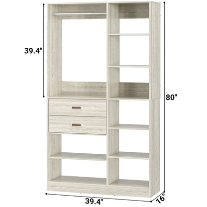 40 Inches Freestanding Closet System with 10 Shelves