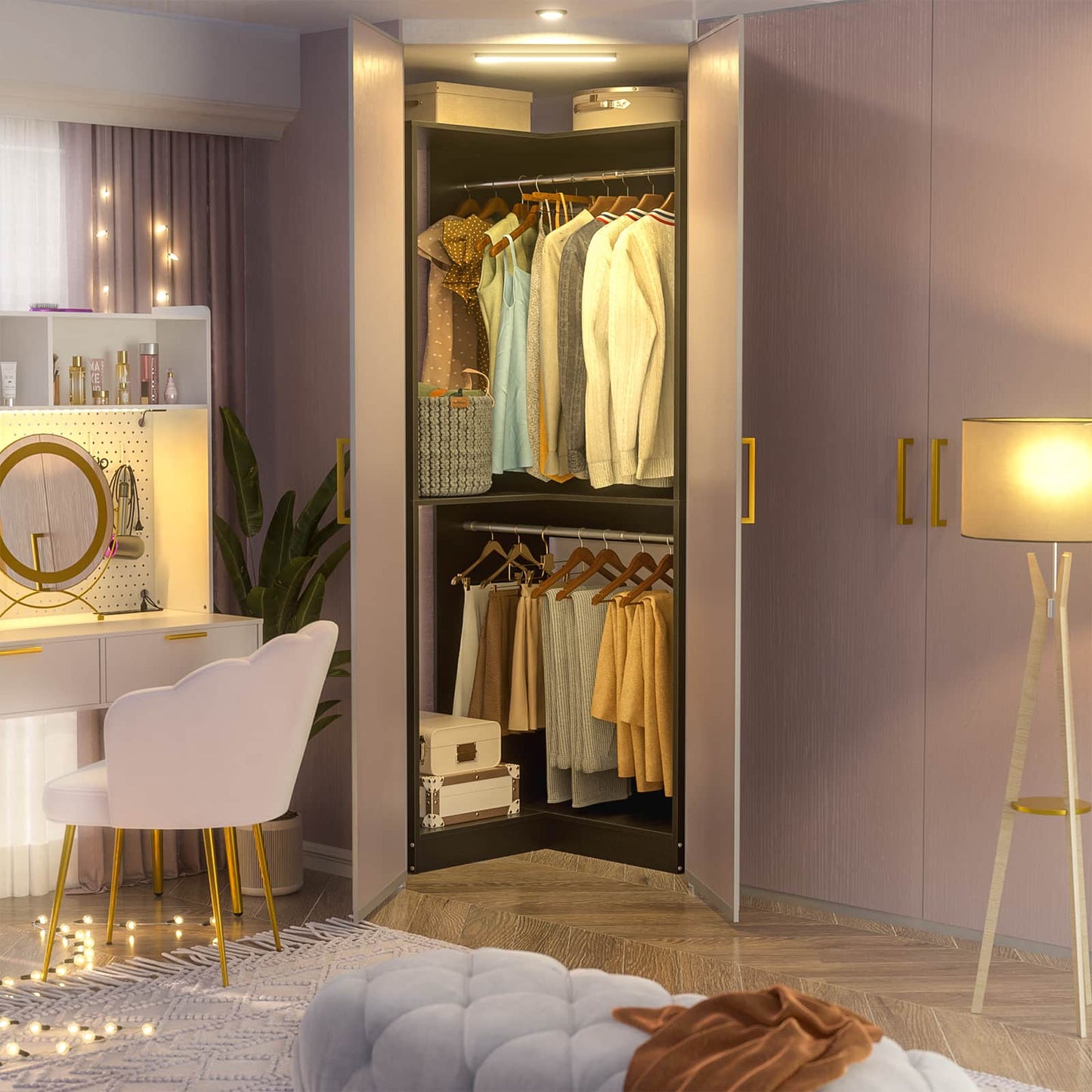 32 Inches Corner Closet System