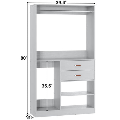 40 Inches Freestanding Closet System with Suitcase Storage