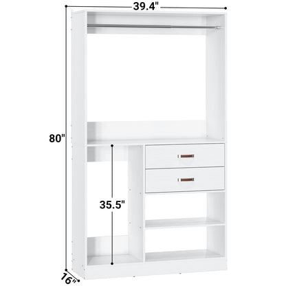 40 Inches Freestanding Closet System with Suitcase Storage