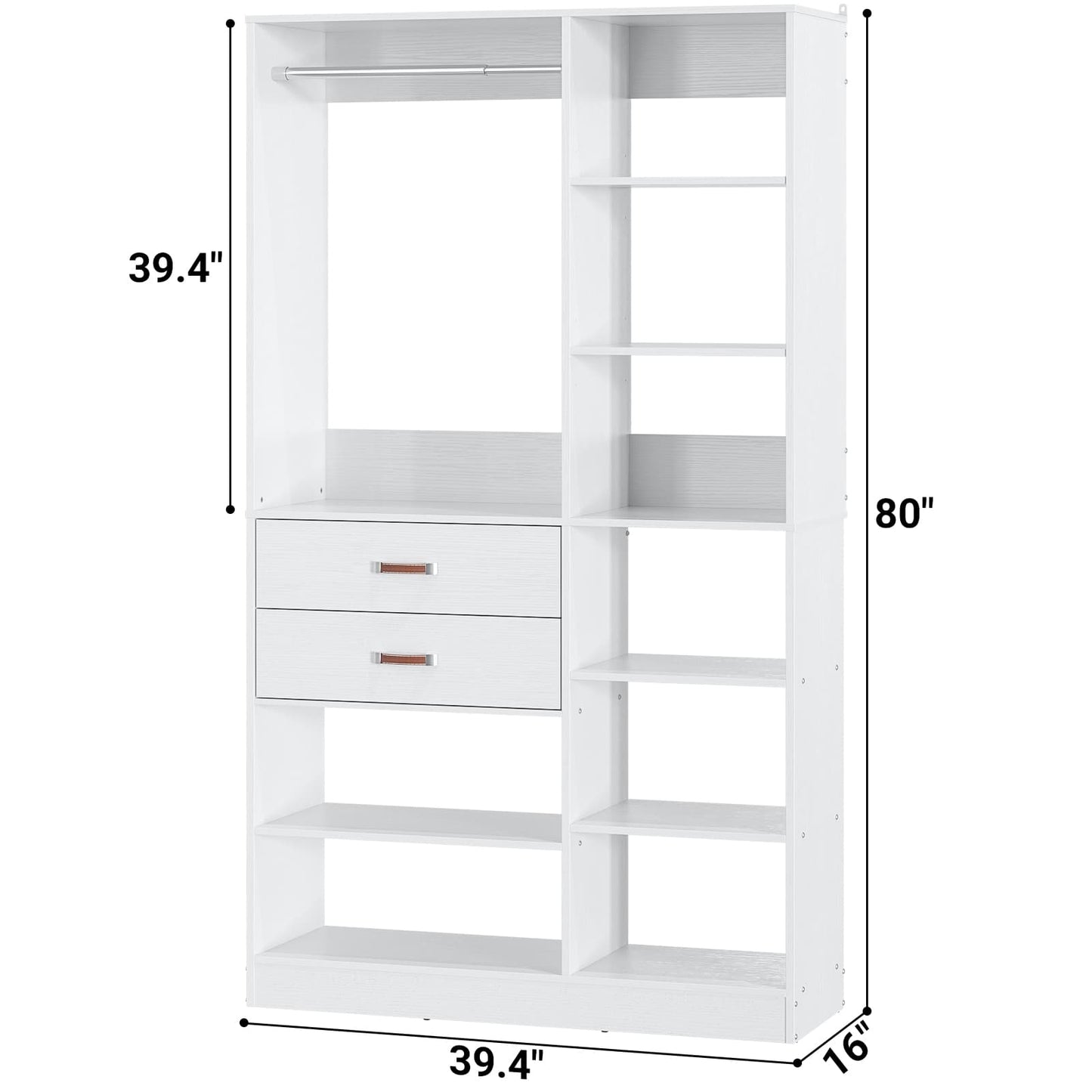 40 Inches Freestanding Closet System with 10 Shelves