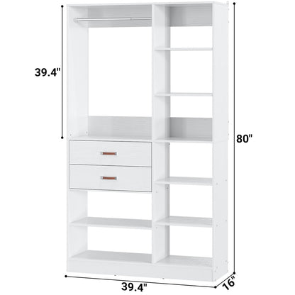 40 Inches Freestanding Closet System with 10 Shelves