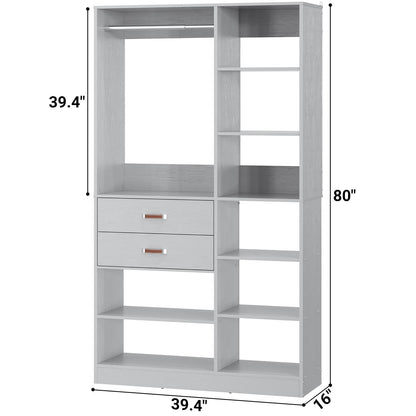 40 Inches Freestanding Closet System with 10 Shelves