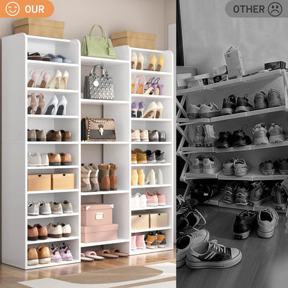 14-Tier Shoe Organizer - Holds 46+ Pairs, 22-Cubby Space-Saving Shoe Cabinet for Entryway, Hallway, Bedroom