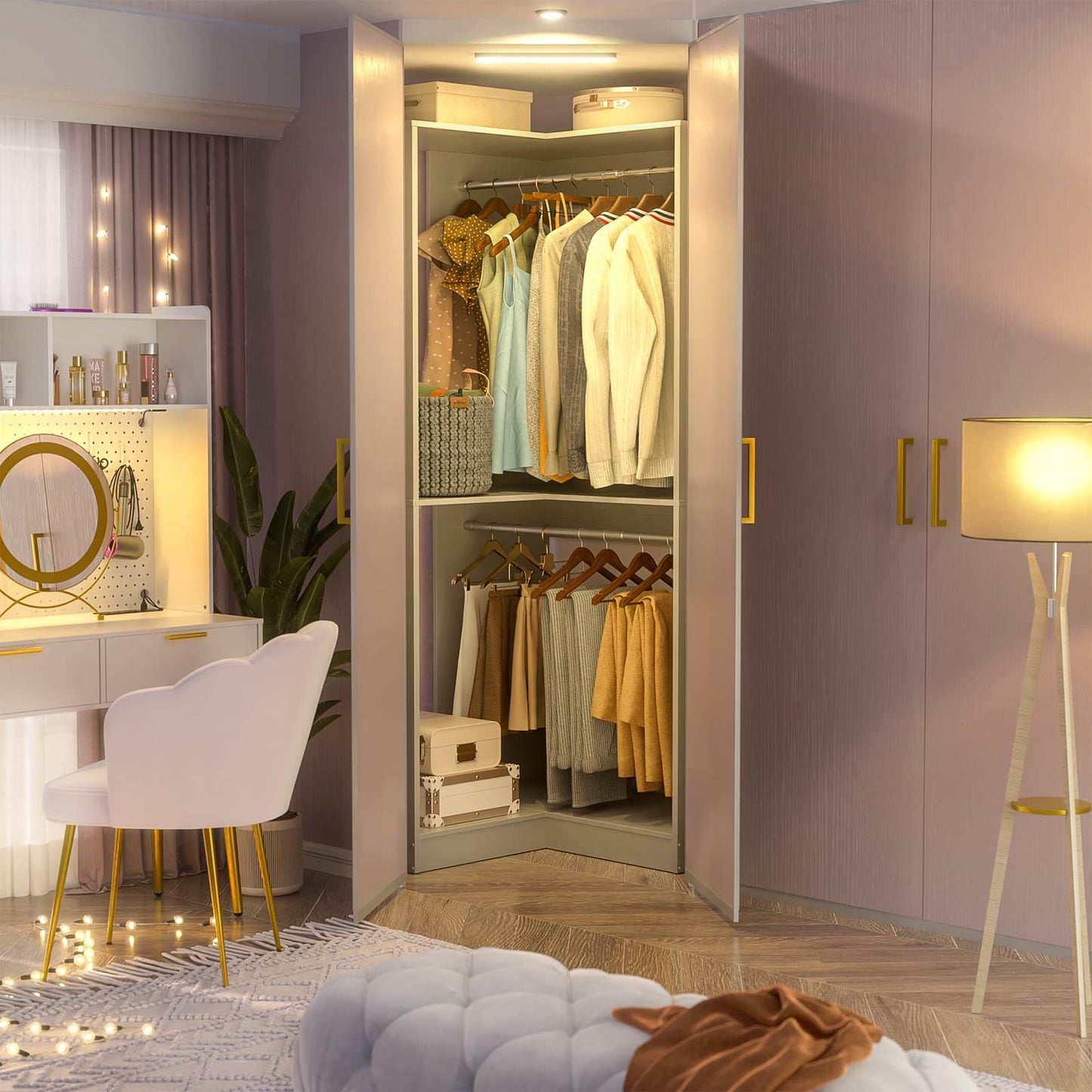 32 Inches Corner Closet System