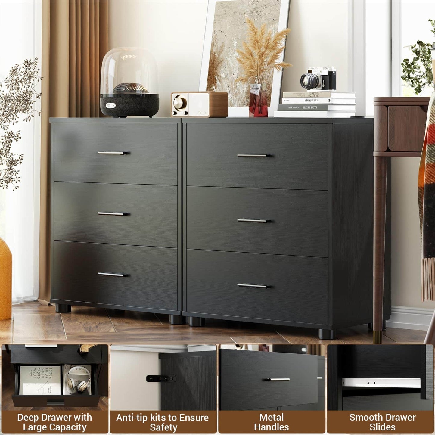 2-Pack Stackable Large Walk-in Closet Drawer System, Heavy-Duty Storage Organizer for Bedroom, Living Room & Closet