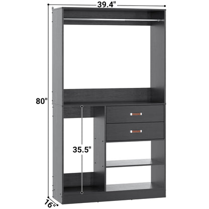 40 Inches Freestanding Closet System with Suitcase Storage