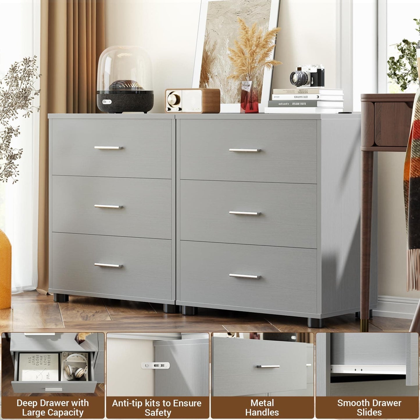 2-Pack Stackable Large Walk-in Closet Drawer System, Heavy-Duty Storage Organizer for Bedroom, Living Room & Closet