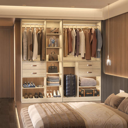 40 Inches Freestanding Closet System with Suitcase Storage