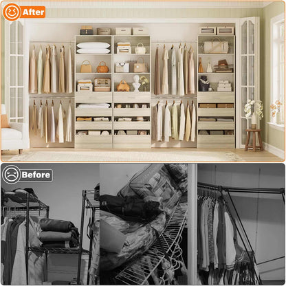 12-Drawer Customizable L-Shaped Closet System