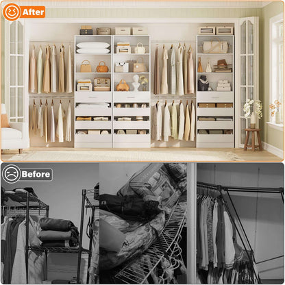 12-Drawer Customizable L-Shaped Closet System