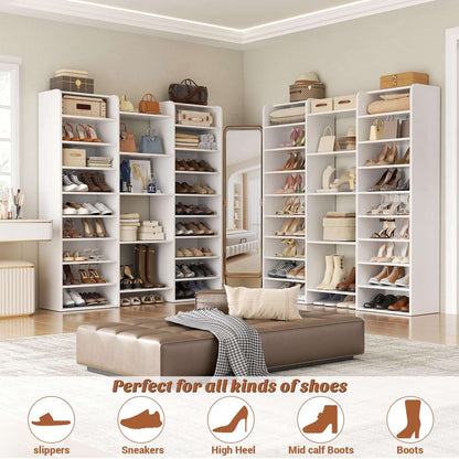14-Tier Shoe Organizer - Holds 46+ Pairs, 22-Cubby Space-Saving Shoe Cabinet for Entryway, Hallway, Bedroom
