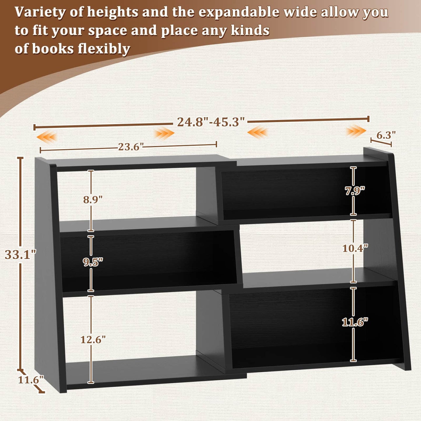 3-Tier Small Extendable Ladder Bookshelf