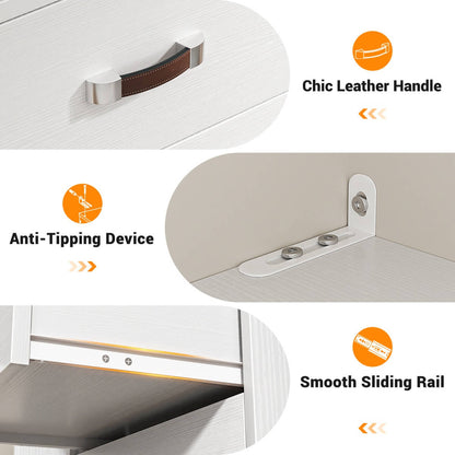 8FT Closet Organizer System with Partition Storage Spaces, Drawers, Shelves, Hanging Rods