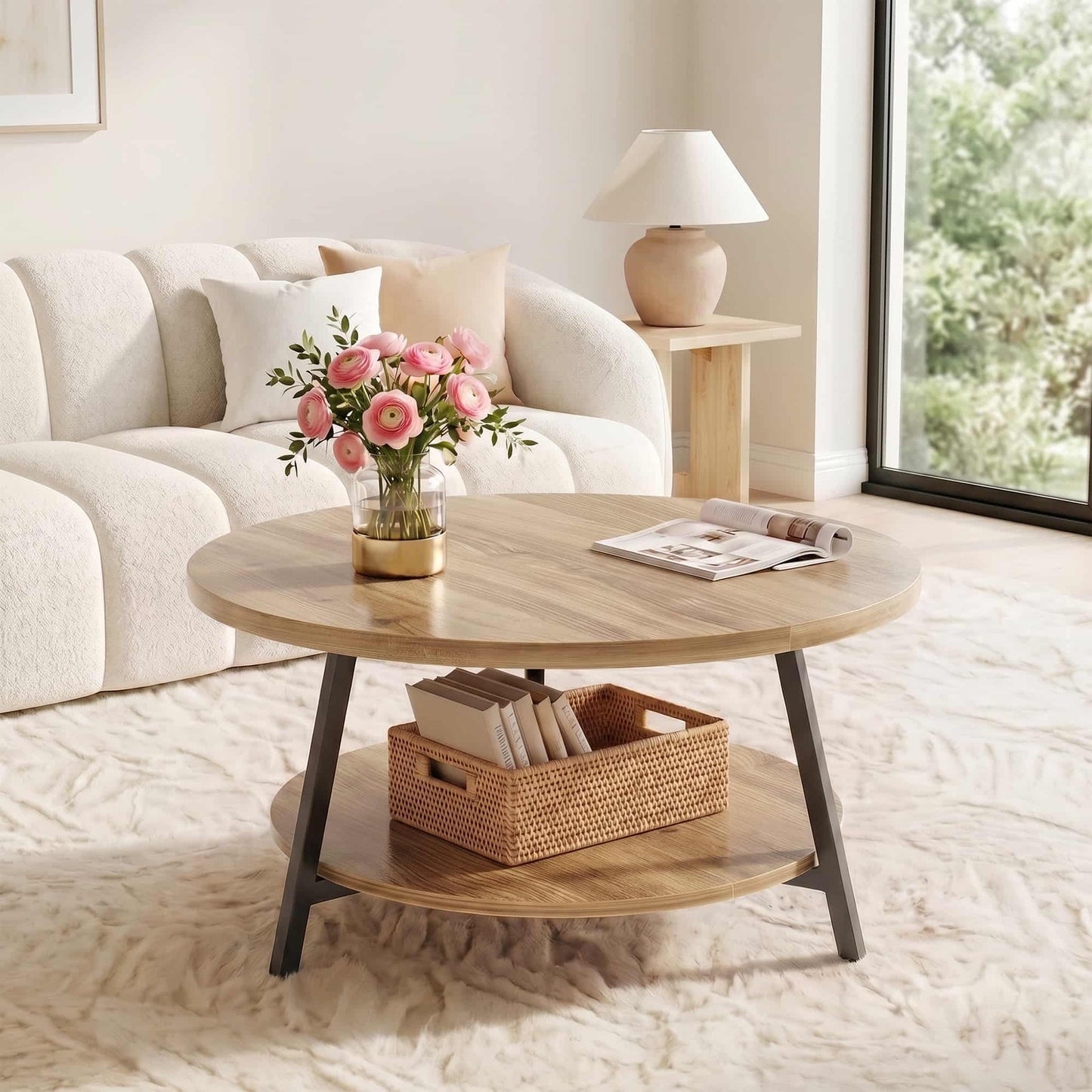 29.5'' 2-Tier Round Coffee Table