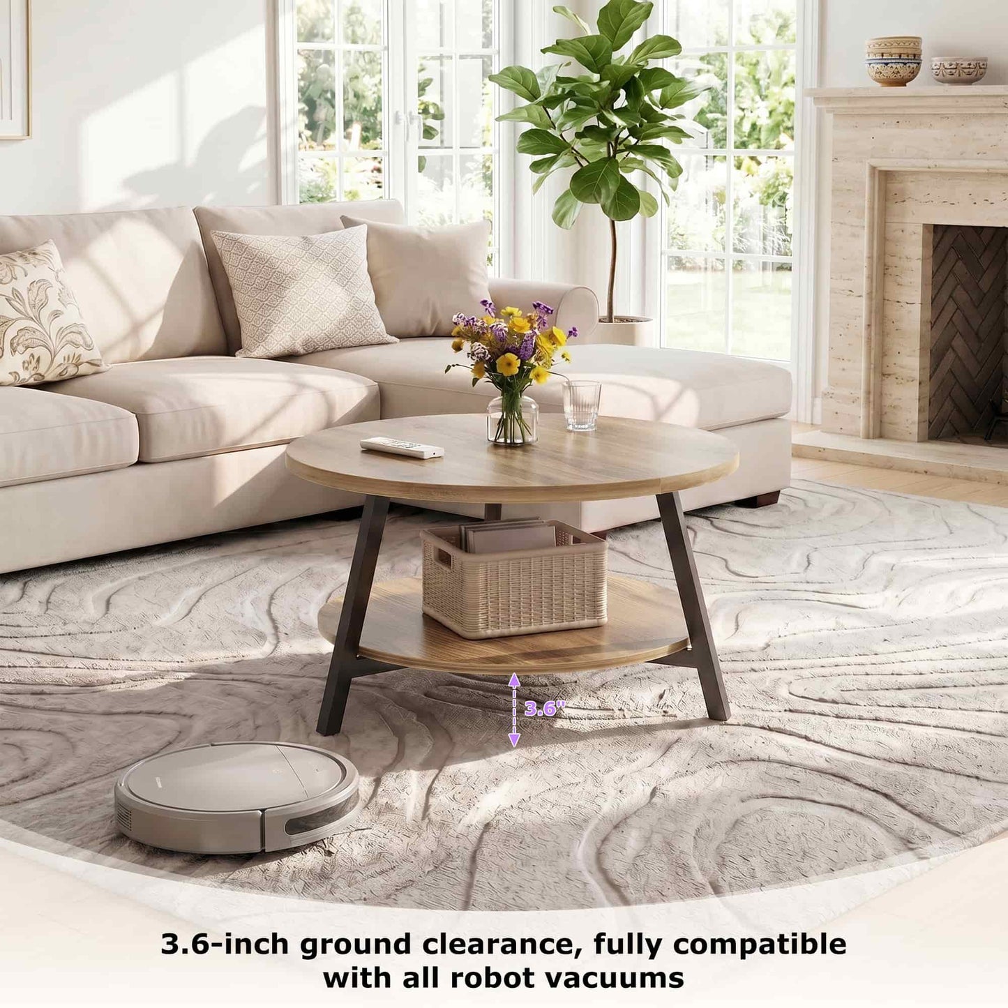 29.5'' 2-Tier Round Coffee Table