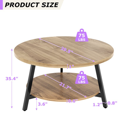 29.5'' 2-Tier Round Coffee Table
