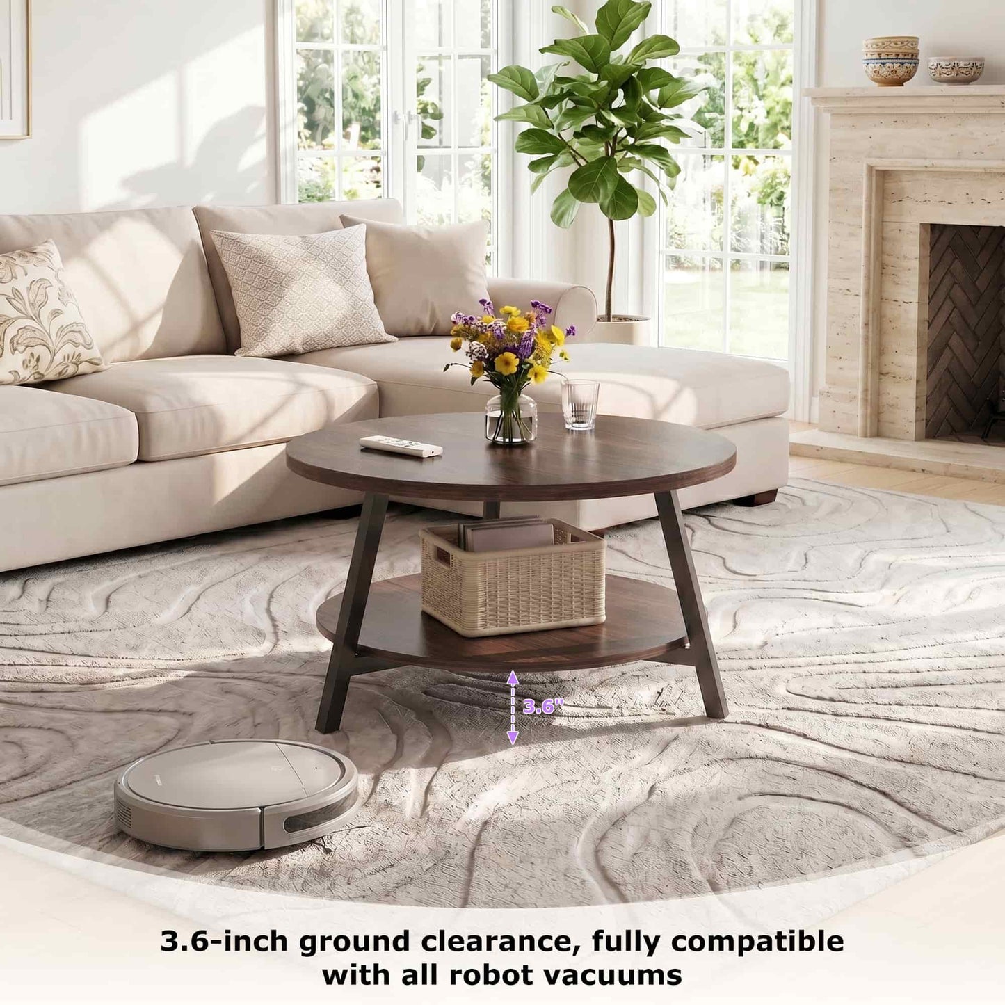 29.5'' 2-Tier Round Coffee Table