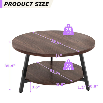 29.5'' 2-Tier Round Coffee Table